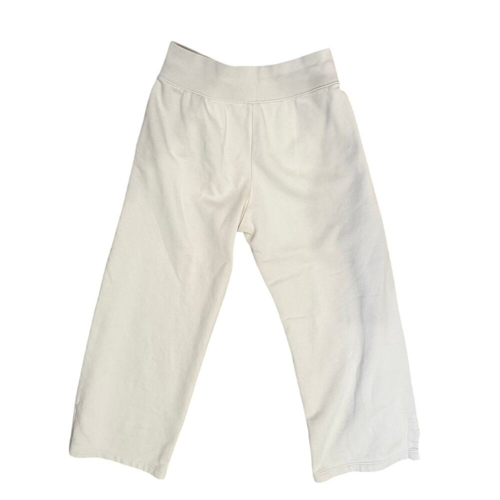 Nike Sportswear Phoenix Fleece Wide Leg Sweatpants Cream Embroidered Logo Med - Picture 2 of 5